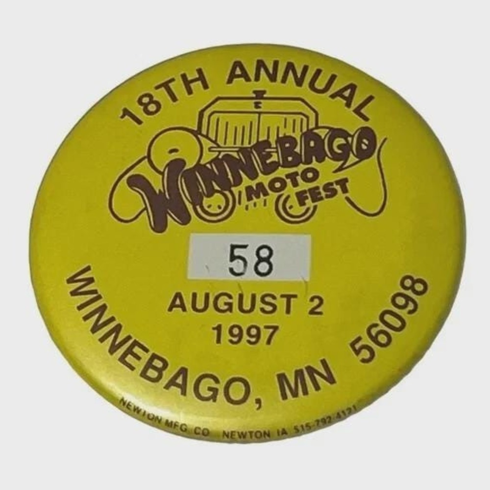 18th Annual Winnebago Moto‎ Fest Vintage Pinback Button 1997